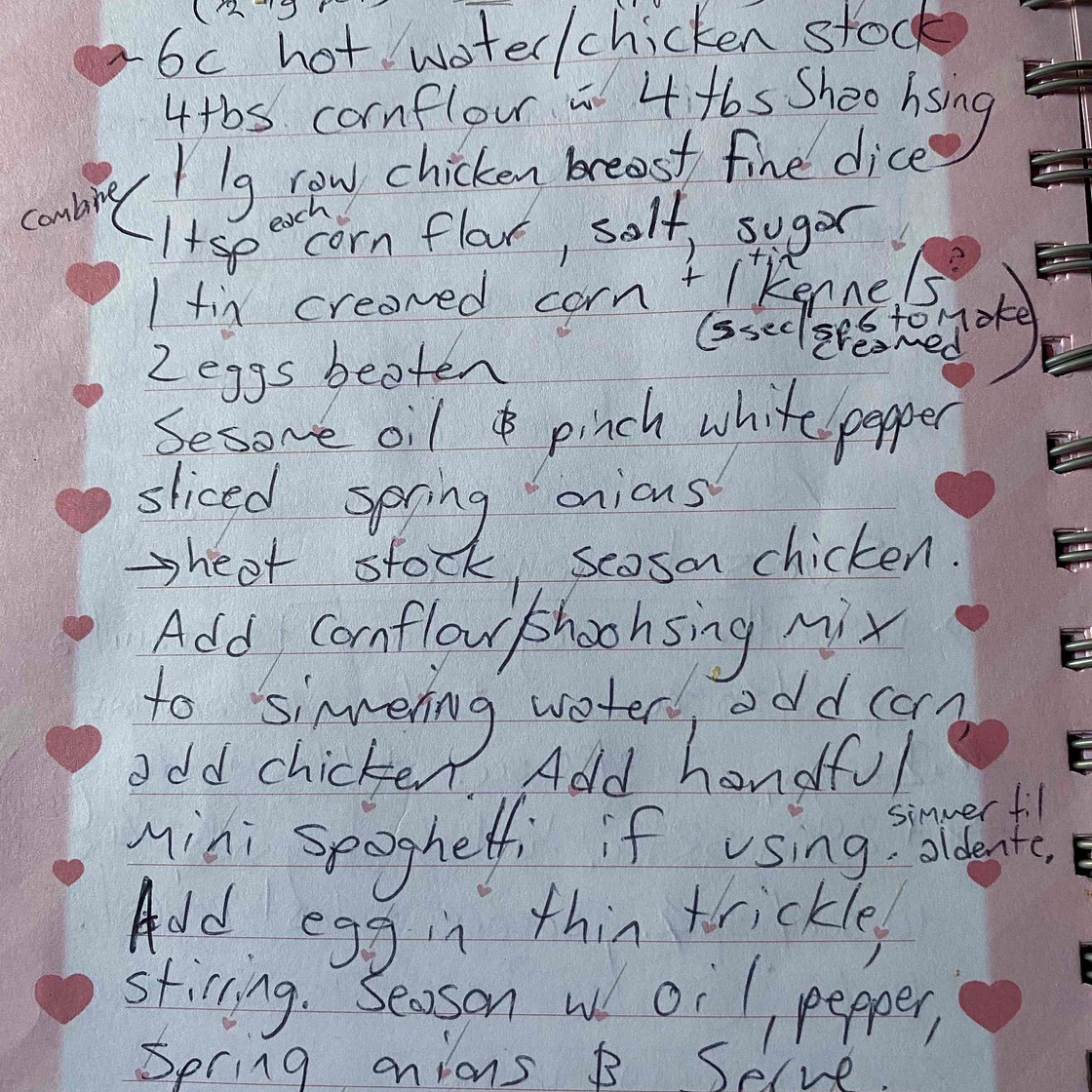Chinese chicken sweetcorn soup