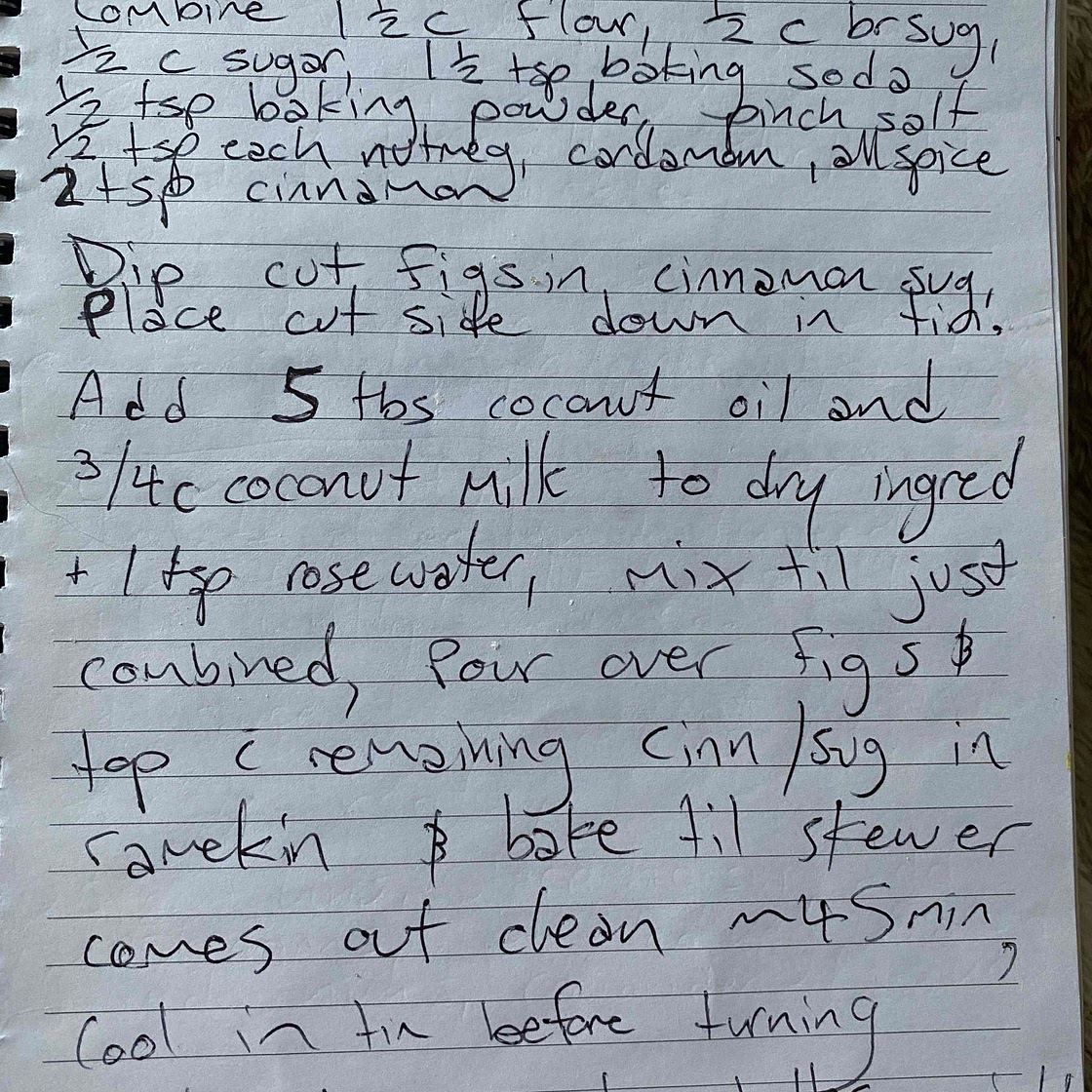 Spiced fresh fig cake 