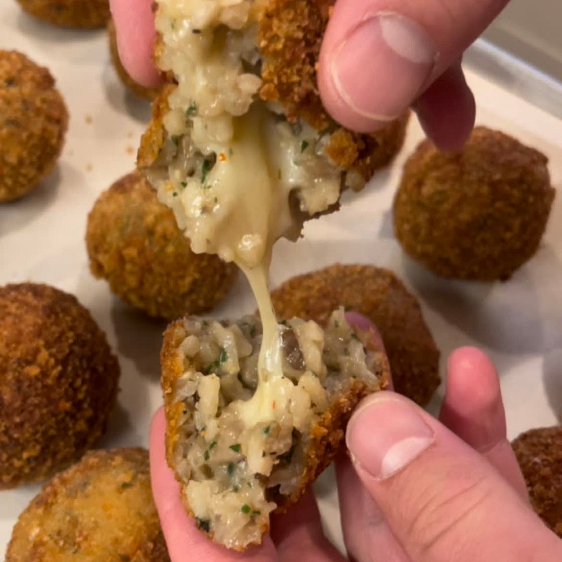 Cheesy Mushroom Arancini 
