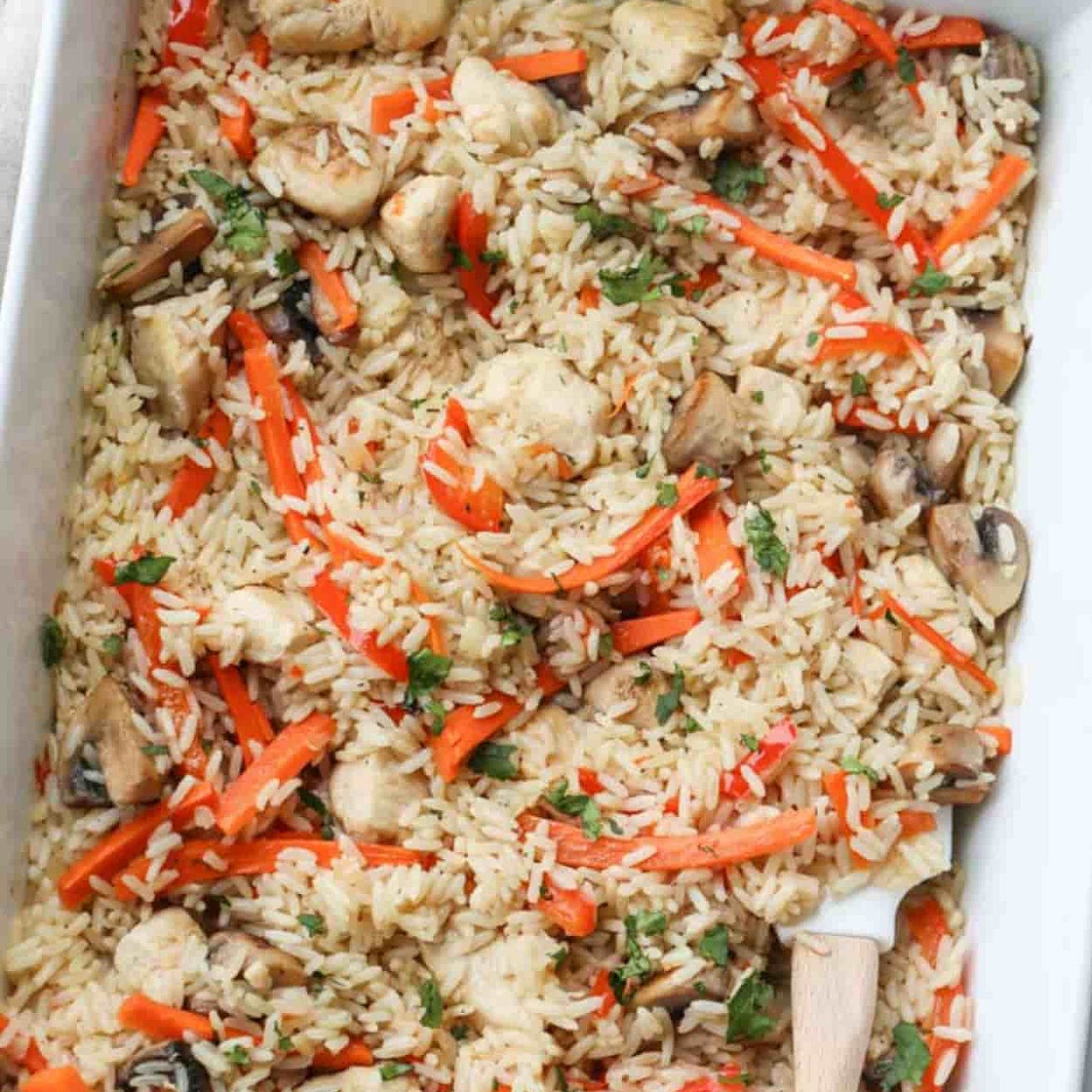 Baked Vegetable Chicken Rice