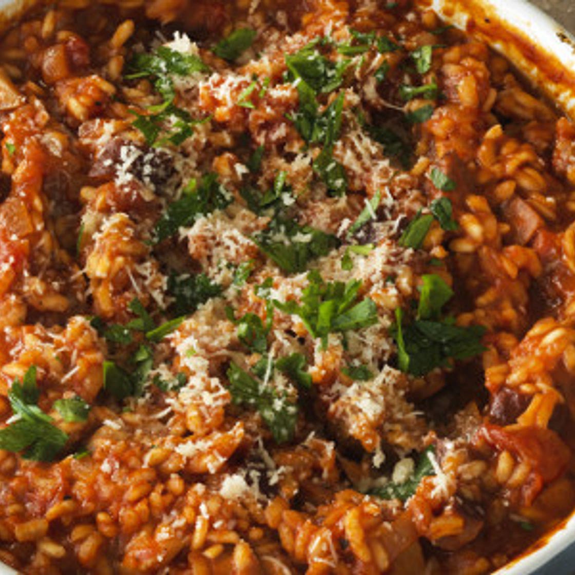 Easy Chicken and Tomato Oven Risotto