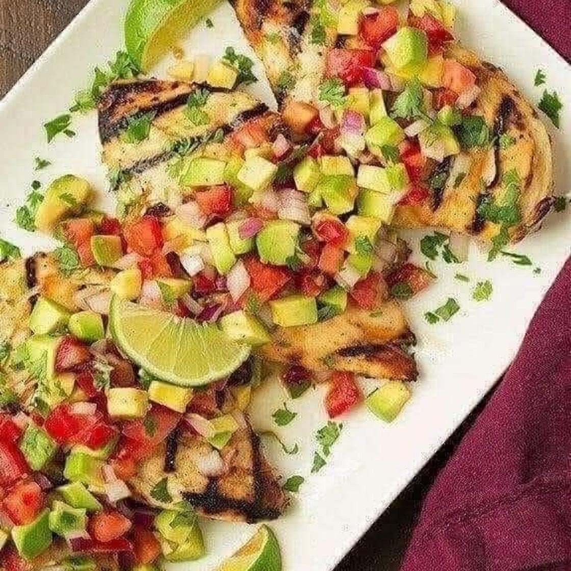 Grilled Cilantro-Lime Chicken with Avocado Salsa