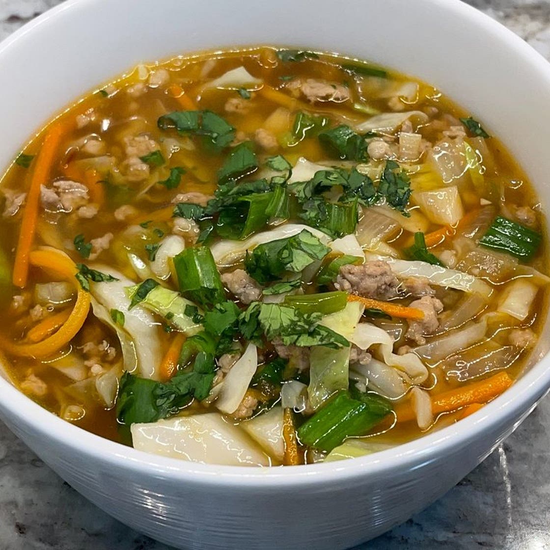 (Paleo, Whole30) Pork Egg Roll in a Bowl SOUP! - SUPER EASY — Bottomless Chef