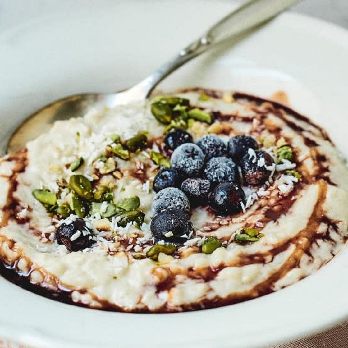 Rice pudding with cashew milk