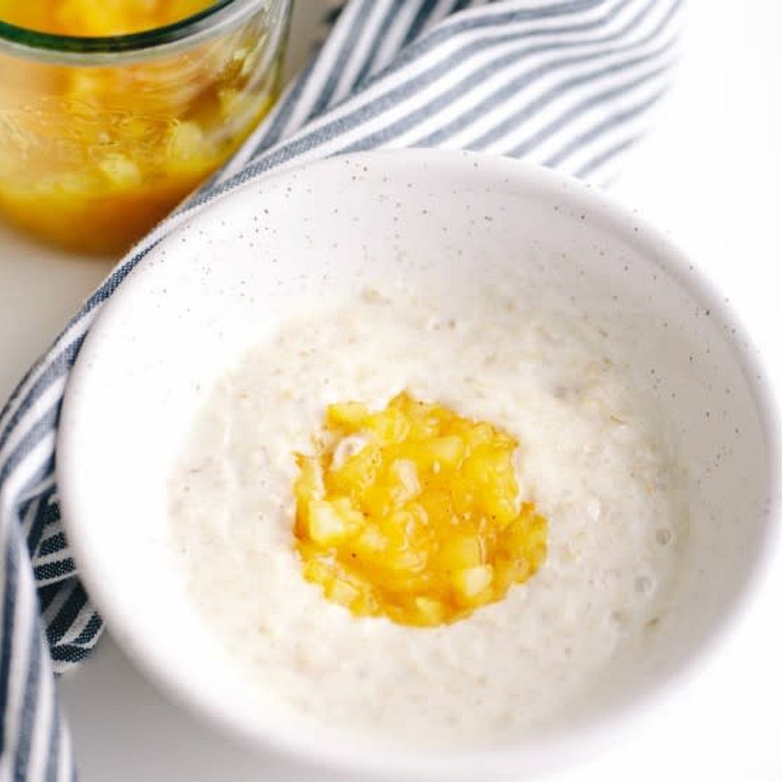 Oatmeal with apple - orange sauce