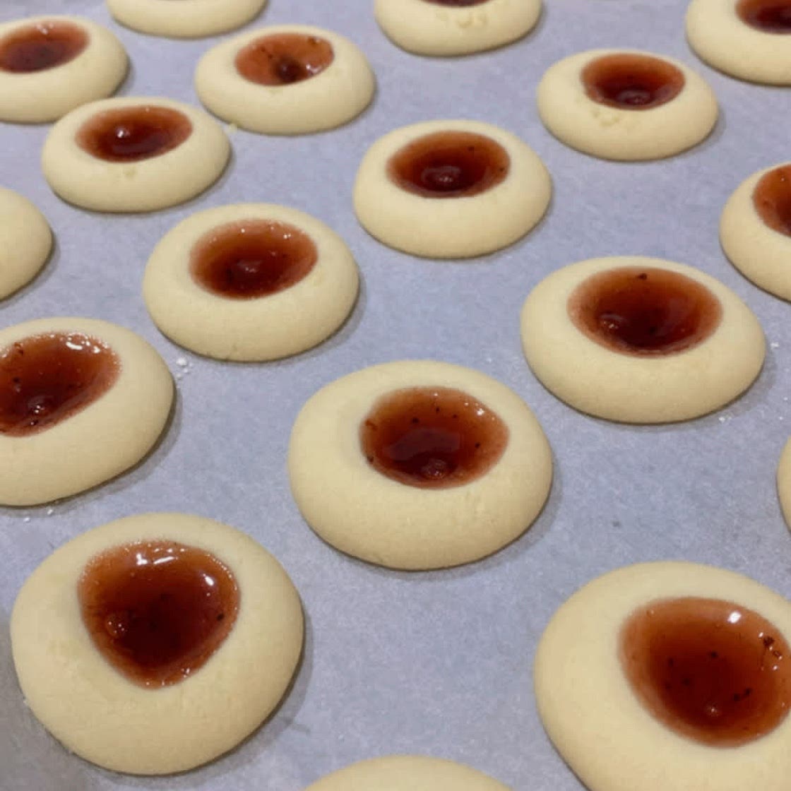 Strawberry thumbprint cookie