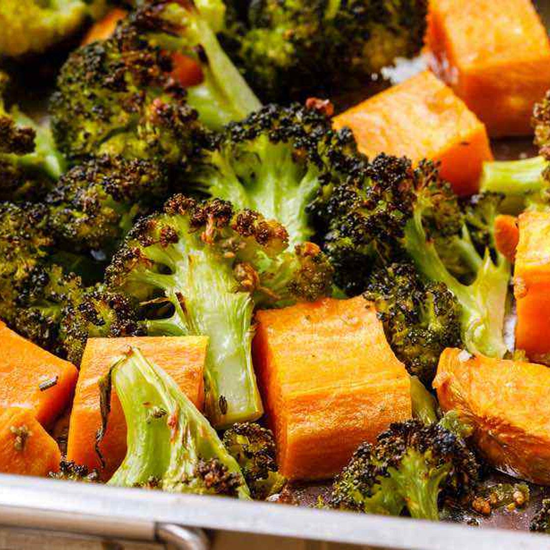 Sheet Pan Roasted Broccoli and Sweet Potatoes