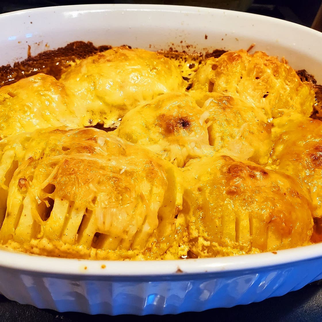Hasselback Potato Gratin