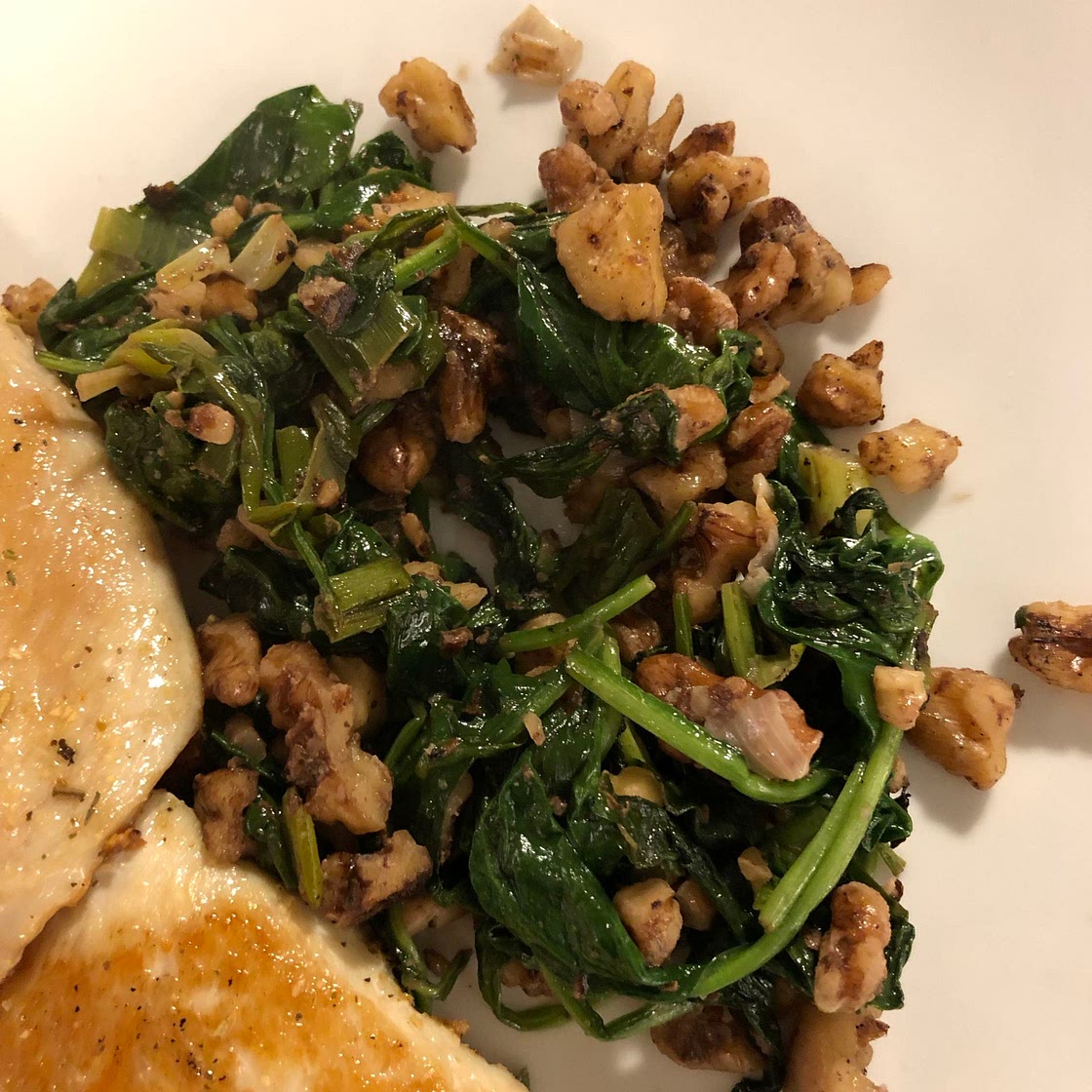 Warm Spinach Salad with Mushrooms