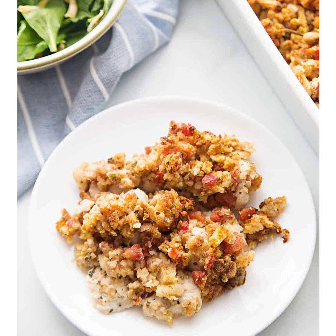 Baked chicken and stuffing 