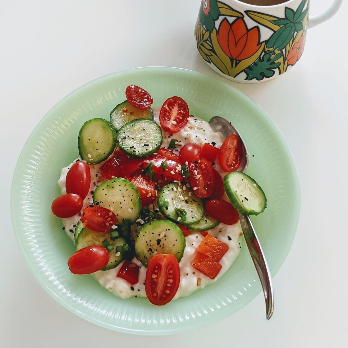 Savory Cottage Cheese Bowl