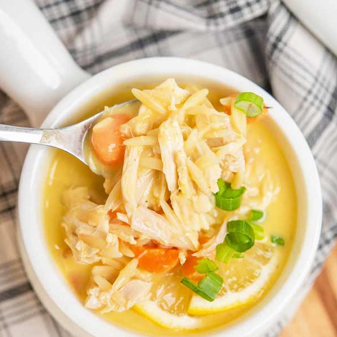 Authentic Greek Chicken Lemon Orzo Soup (Avgolemono)