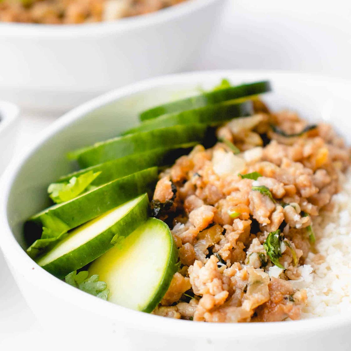 Ginger Pork and Cucumber Bowls (AIP, paleo, Whole30)