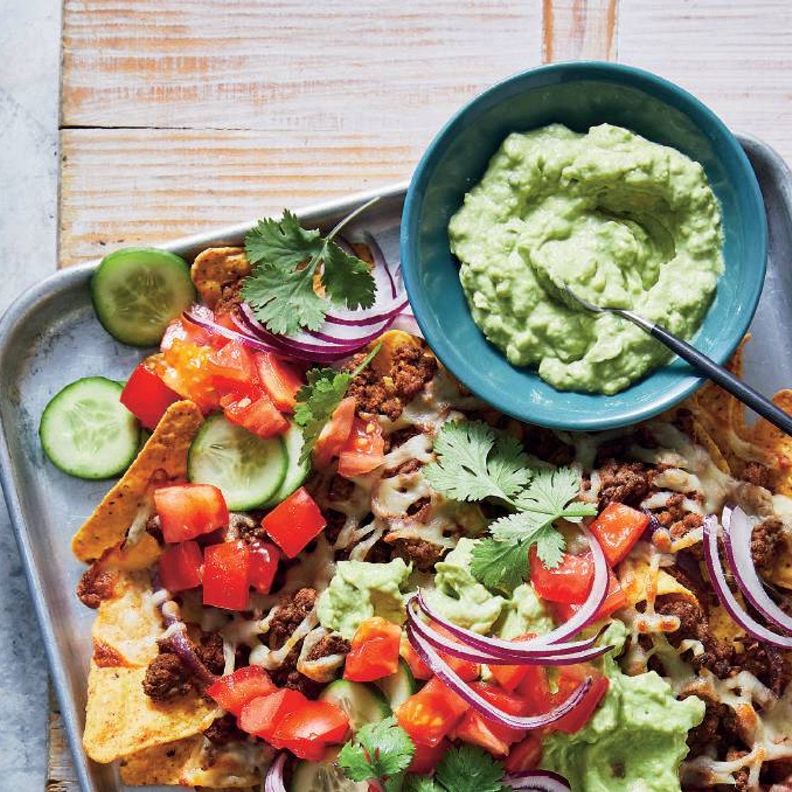 Fully loaded spicy beef nachos
