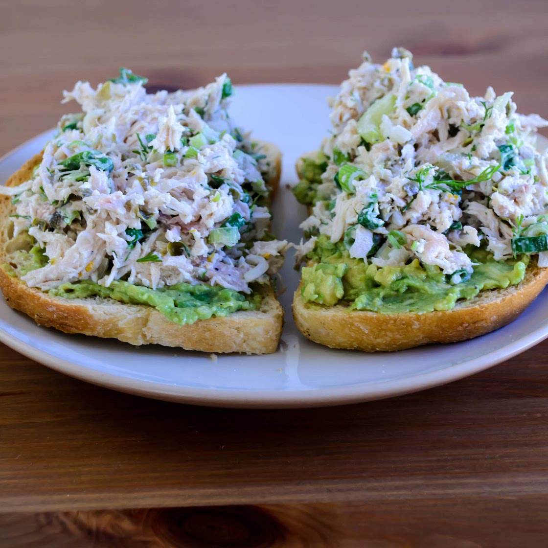 Sharedded mayo chicken and slaw sanga salad