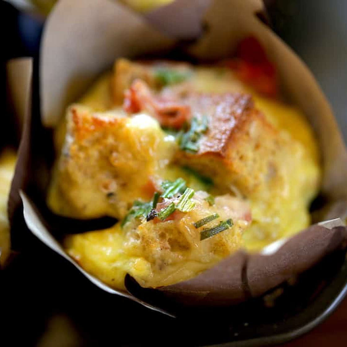 3 Mini Egg Stratas in a Muffin Tin