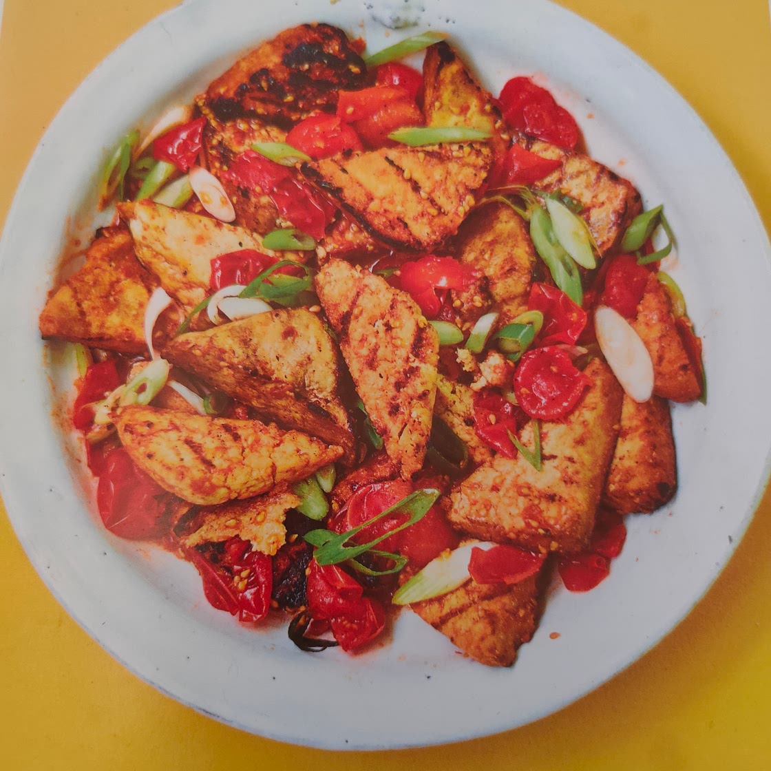Vietnamese Griddled Tofu with Tomatoes & Spring Onions