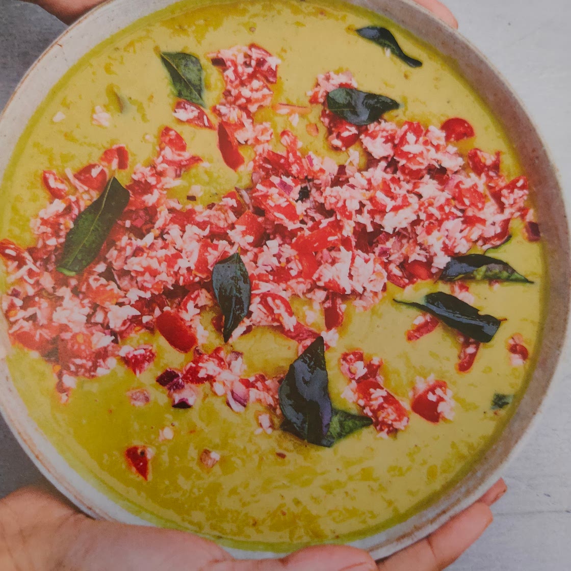 Quick Coconut Dal with tomato sambol