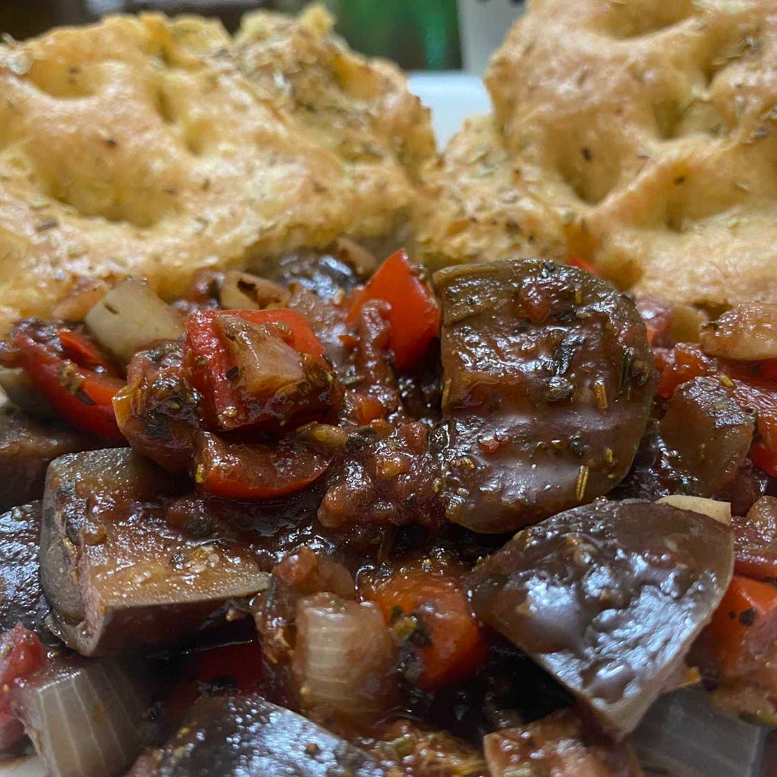 Stewed Baby Eggplants