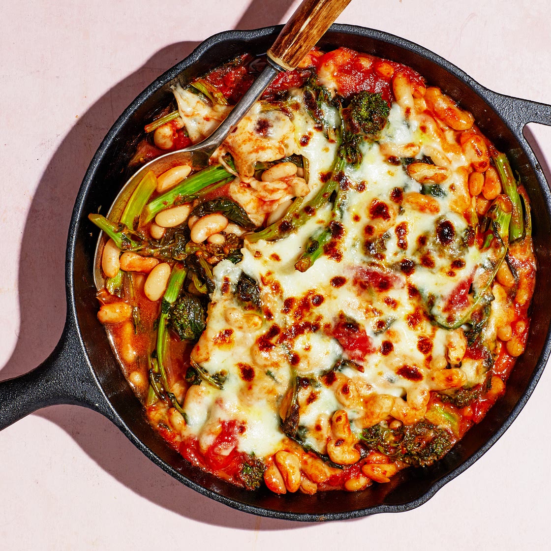 Cheesy Tomato Beans With Broccoli Rabe
