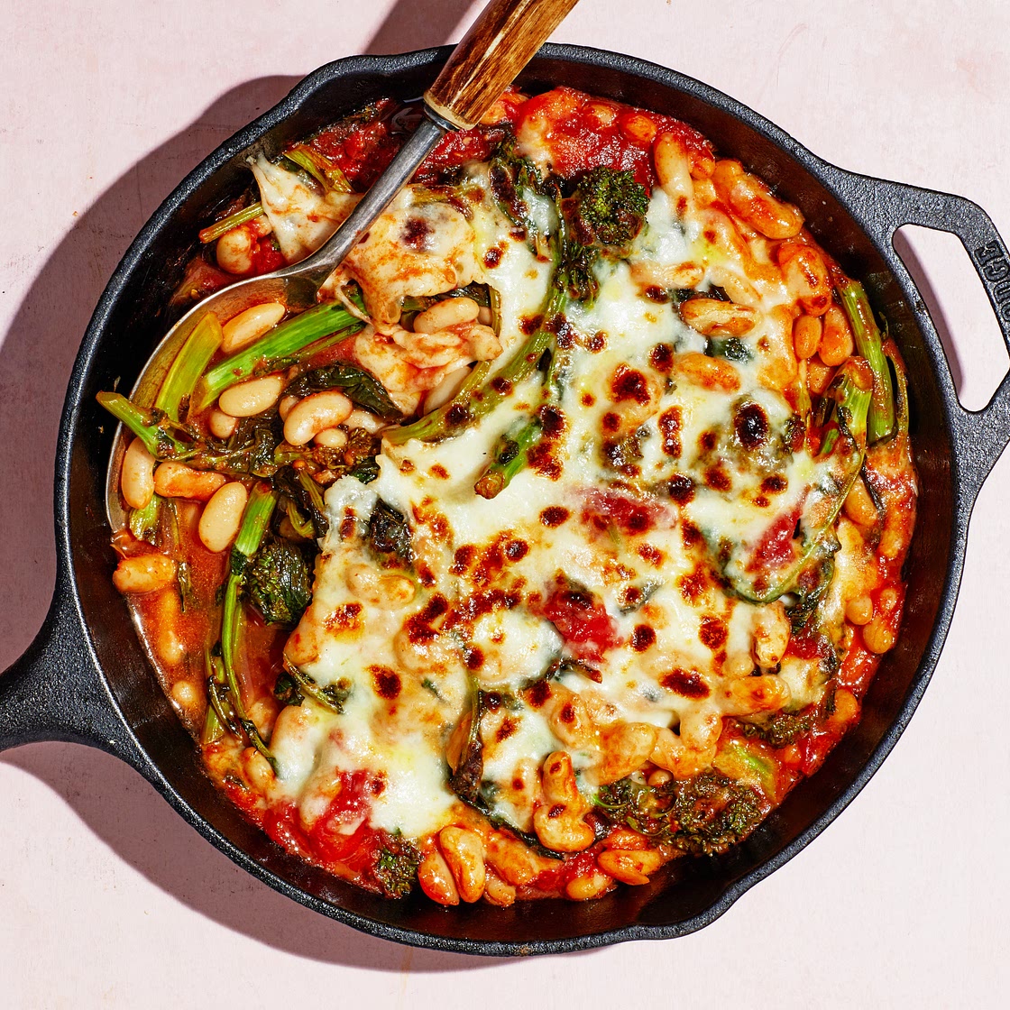 Cheesy Tomato Beans With Broccoli Rabe