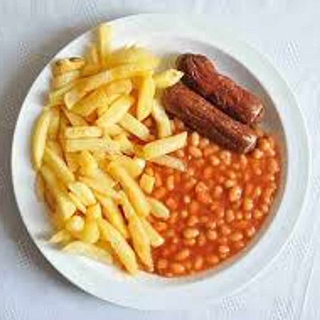 Sausage beans and chips