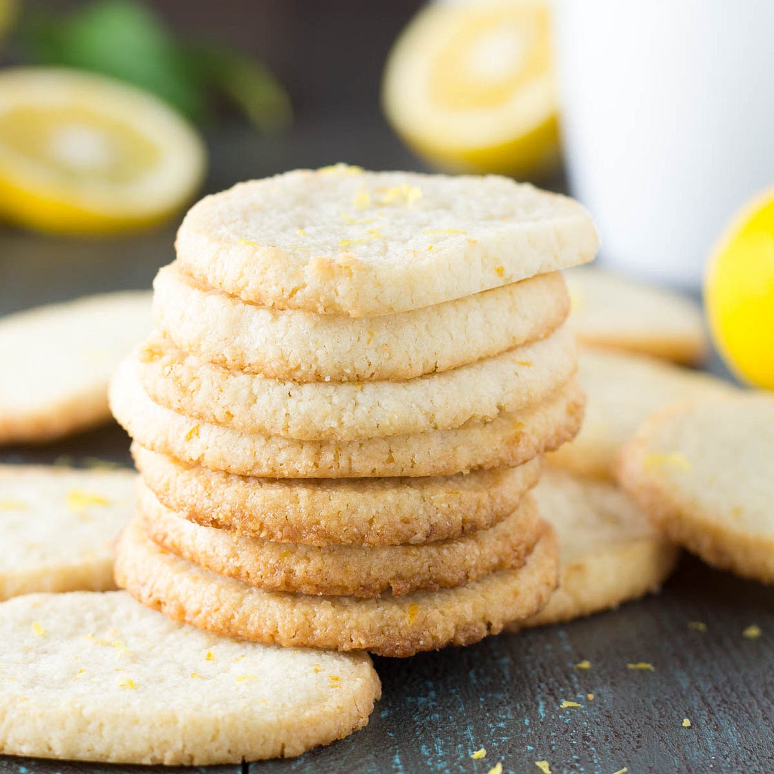 Lemon Almond Flour Shortbread Cookies