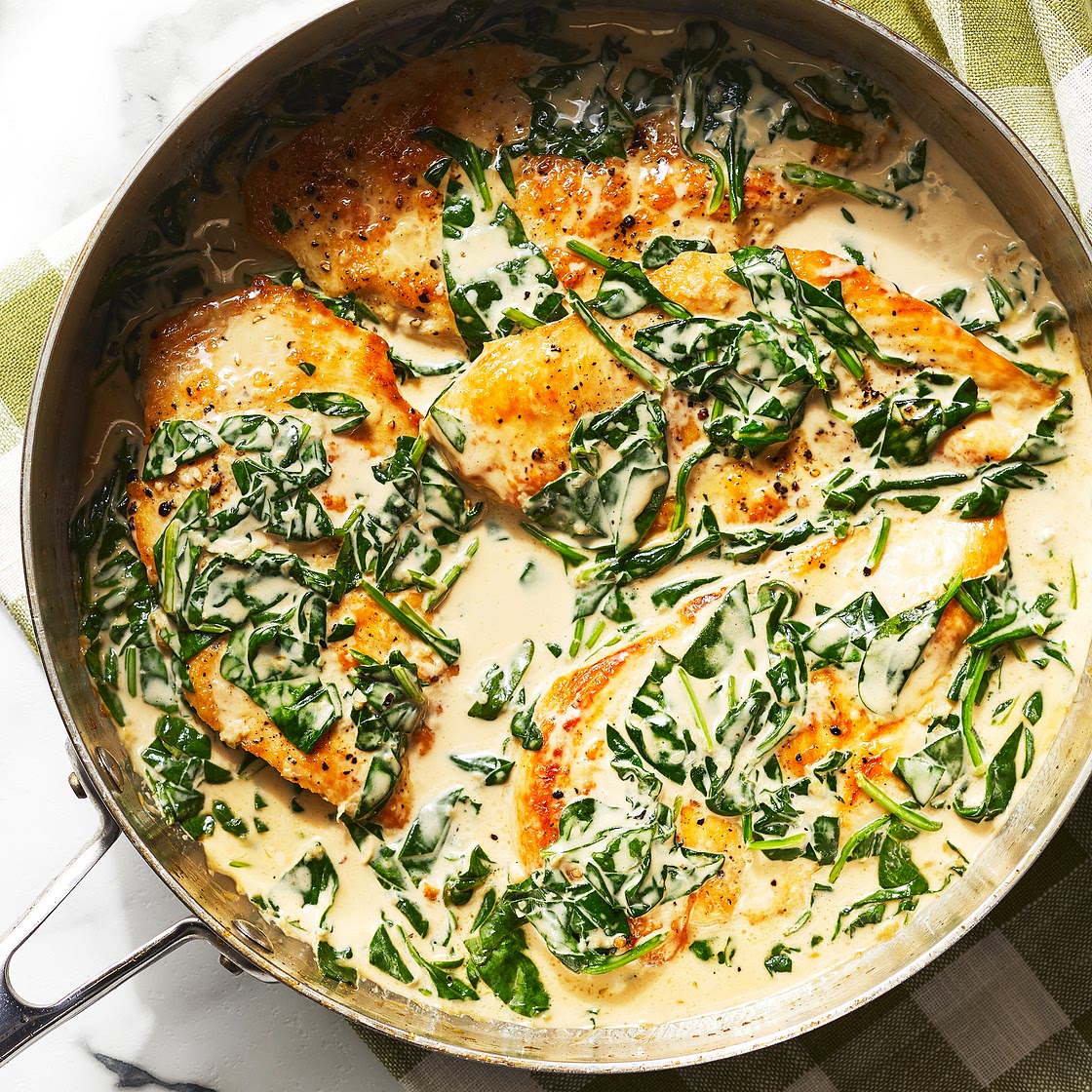 Creamy Garlic Skillet Chicken with Spinach