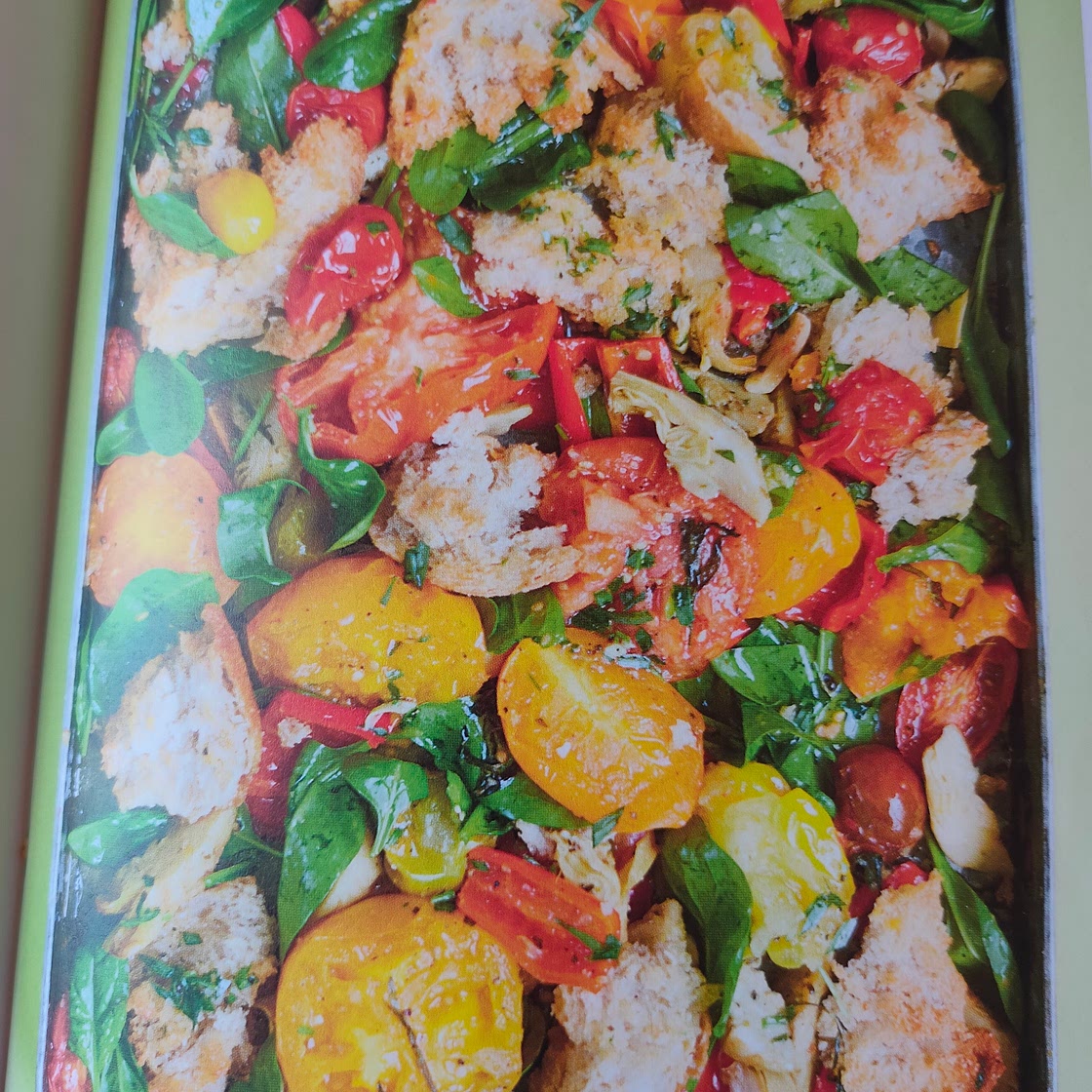 Roasted Tomato, Red Pepper and Artichoke Panzanella with Tarragon and Lemon