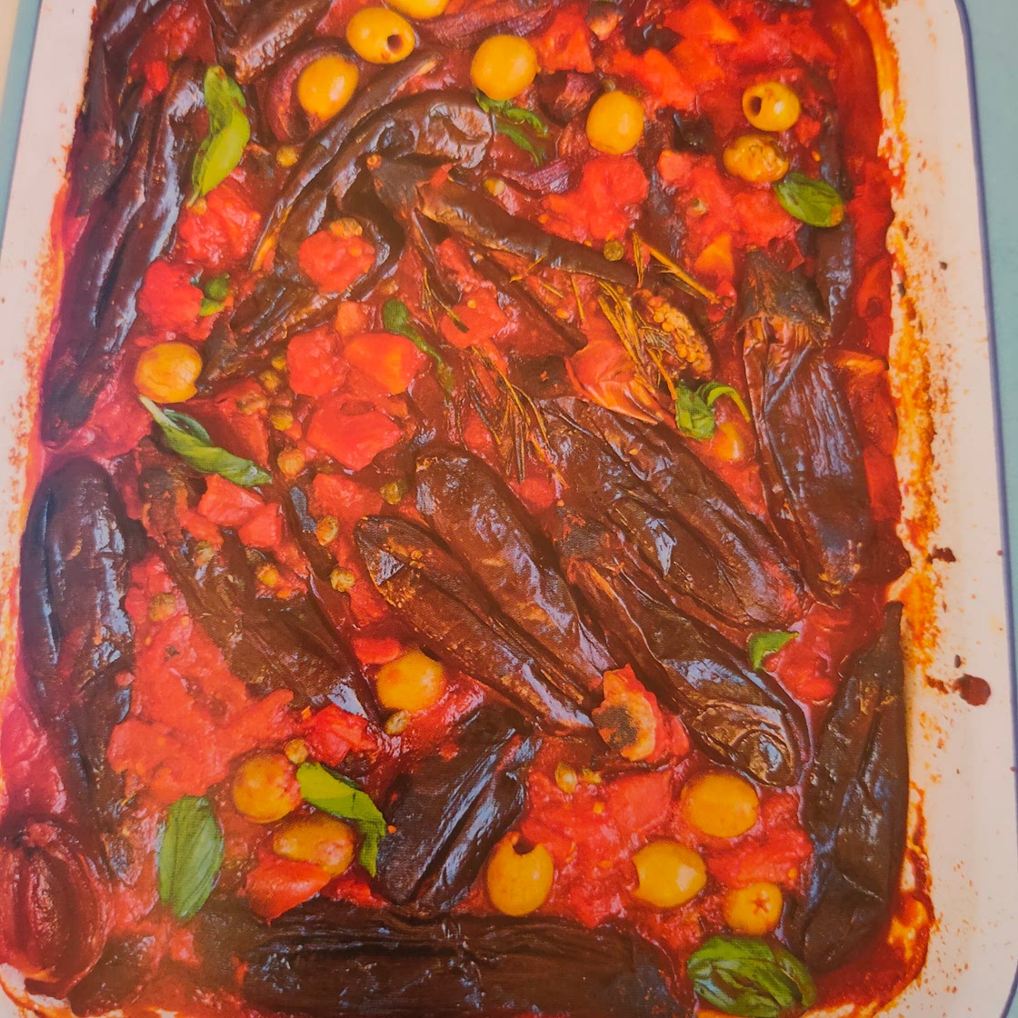 Caponata Style Aubergines with Olives, Capers and Tomatoes