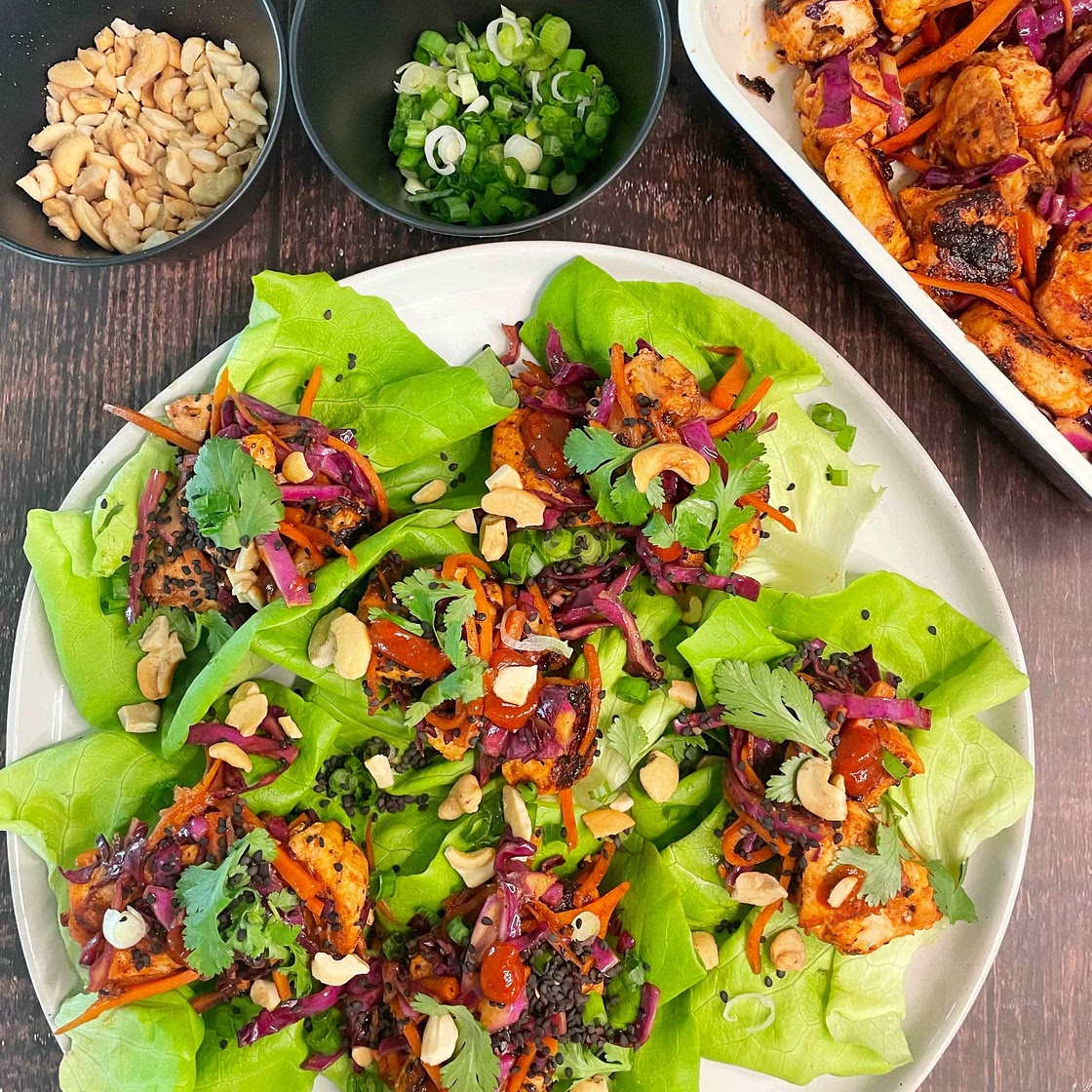 Salmon low carb lettuce wraps 