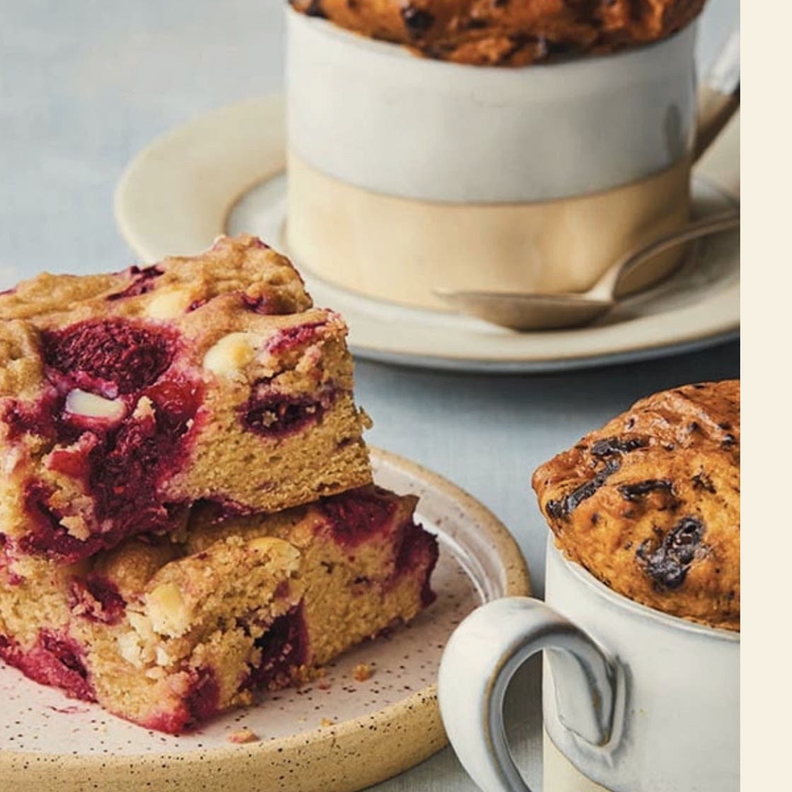 Blondies framboises et chocolat blanc