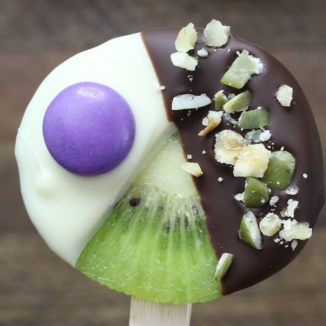 Chocolate Dipped Kiwi Pops