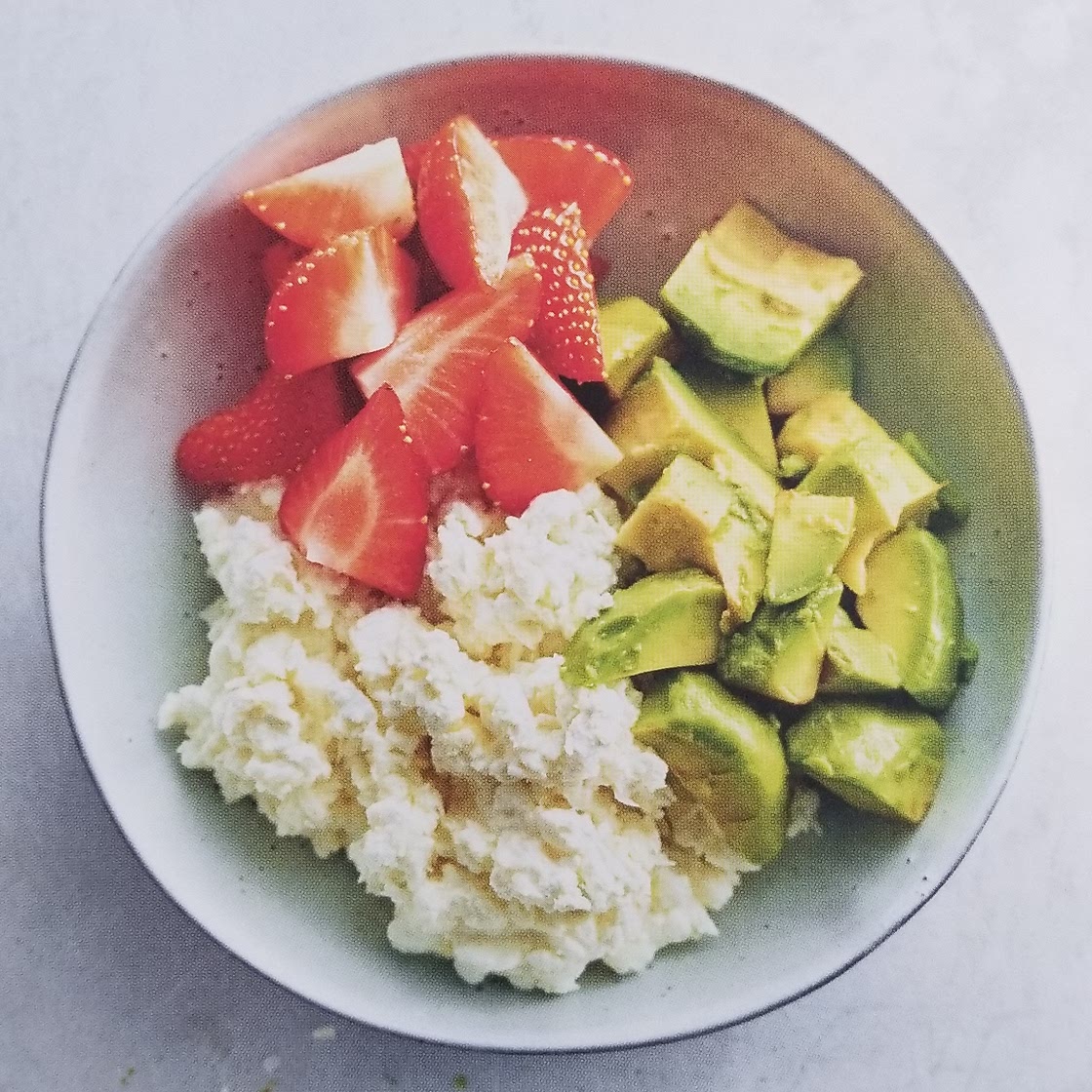 Morning Bowl with Strawberries, Avocado & Cottage cheese