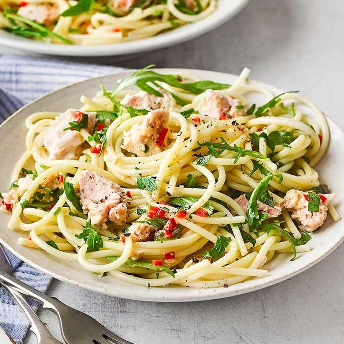 Tuna, caper & chilli spaghetti