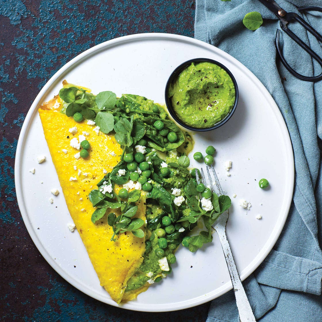Spinach and Pea Omelet