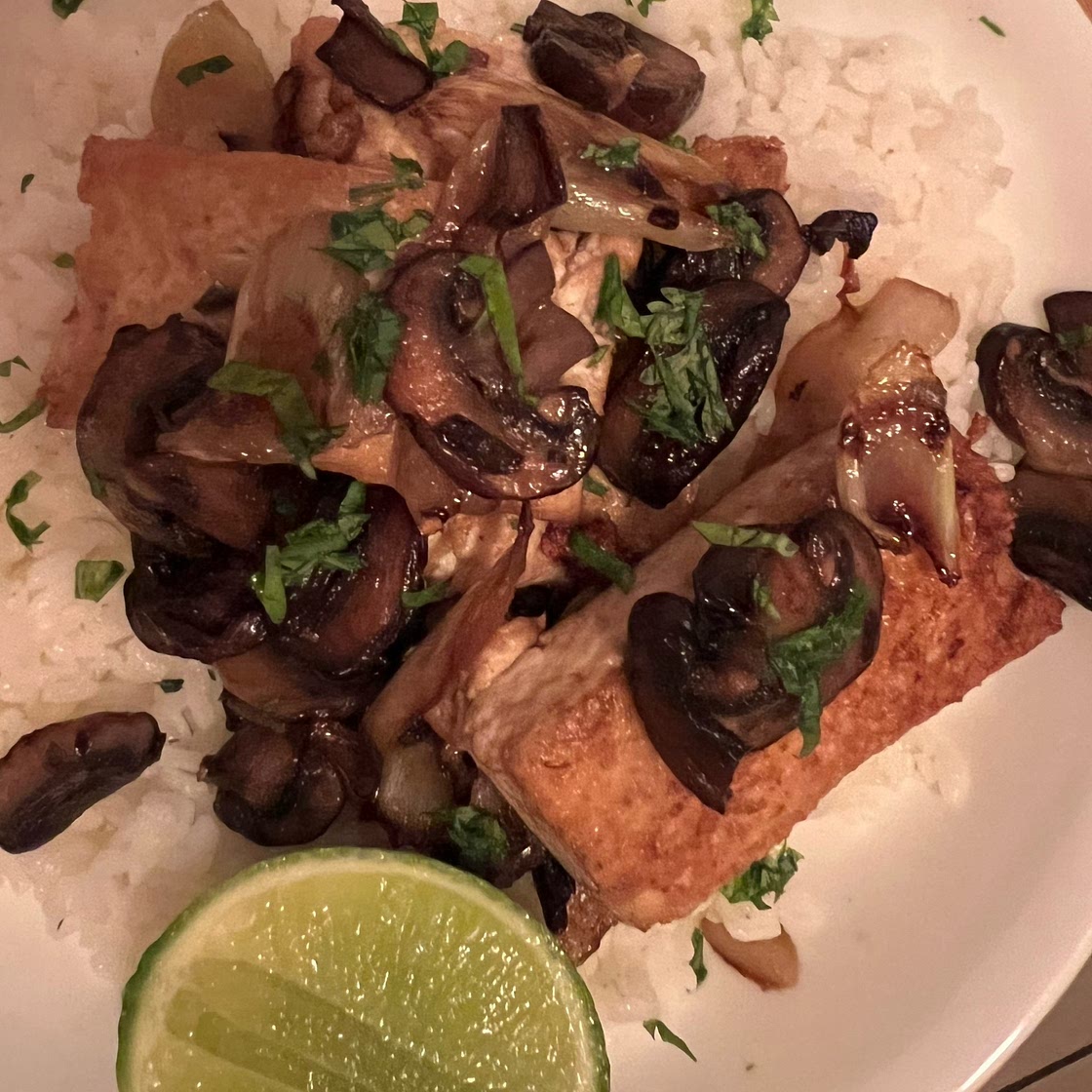 Soy-Glazed Tofu and Mushrooms