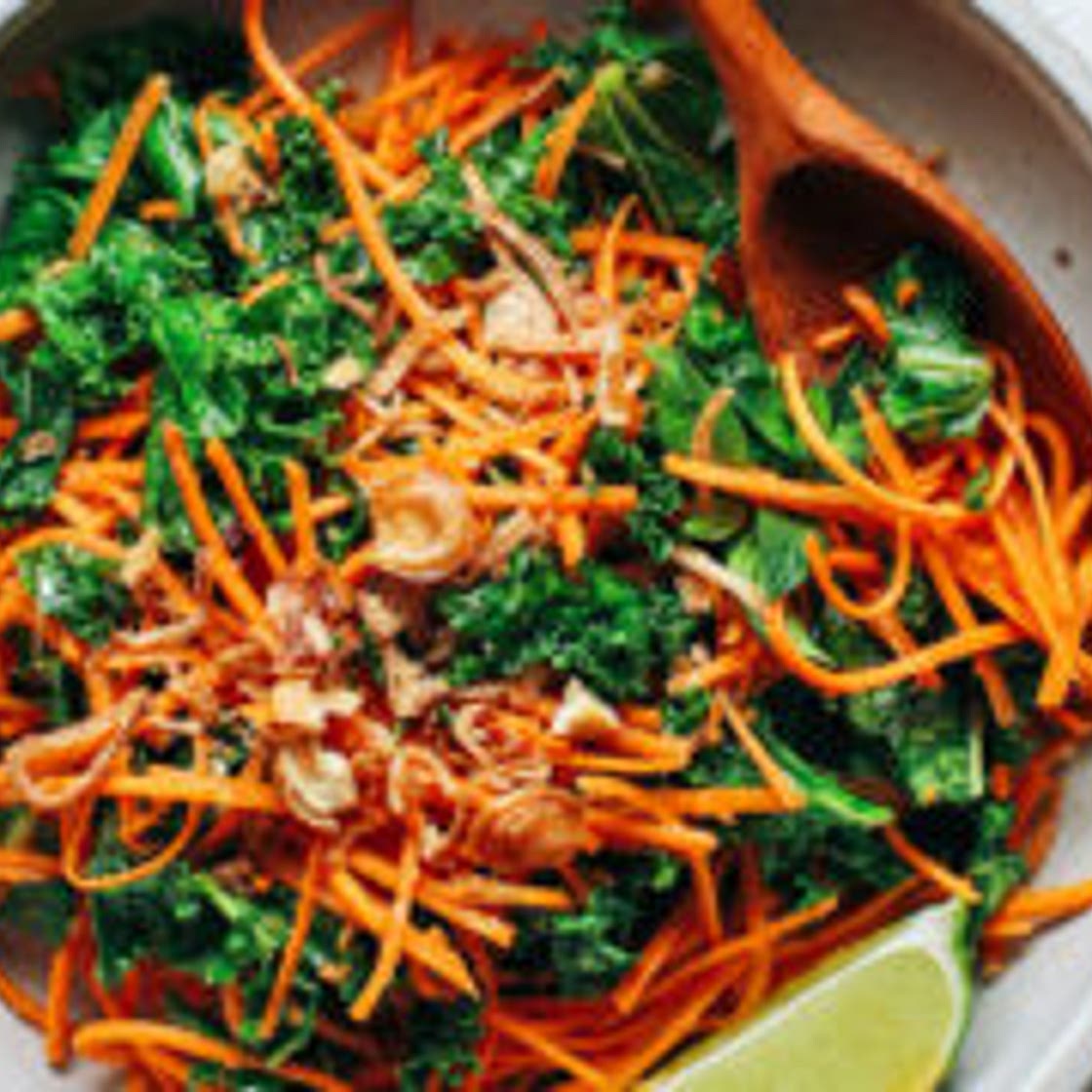 10-Minute Ginger Carrot & Kale Salad