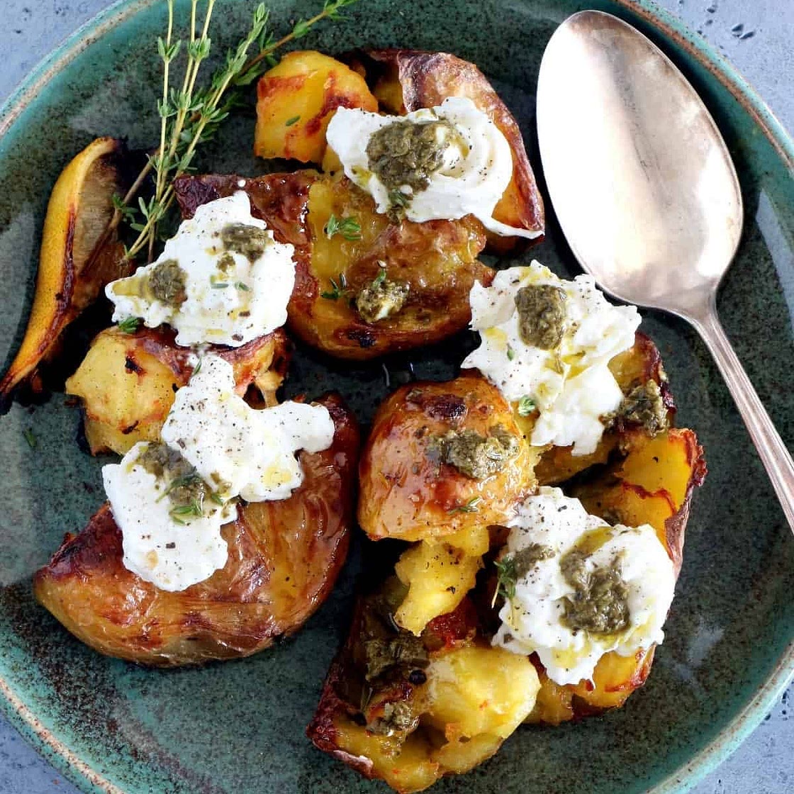 Burrata Pesto potatoes 