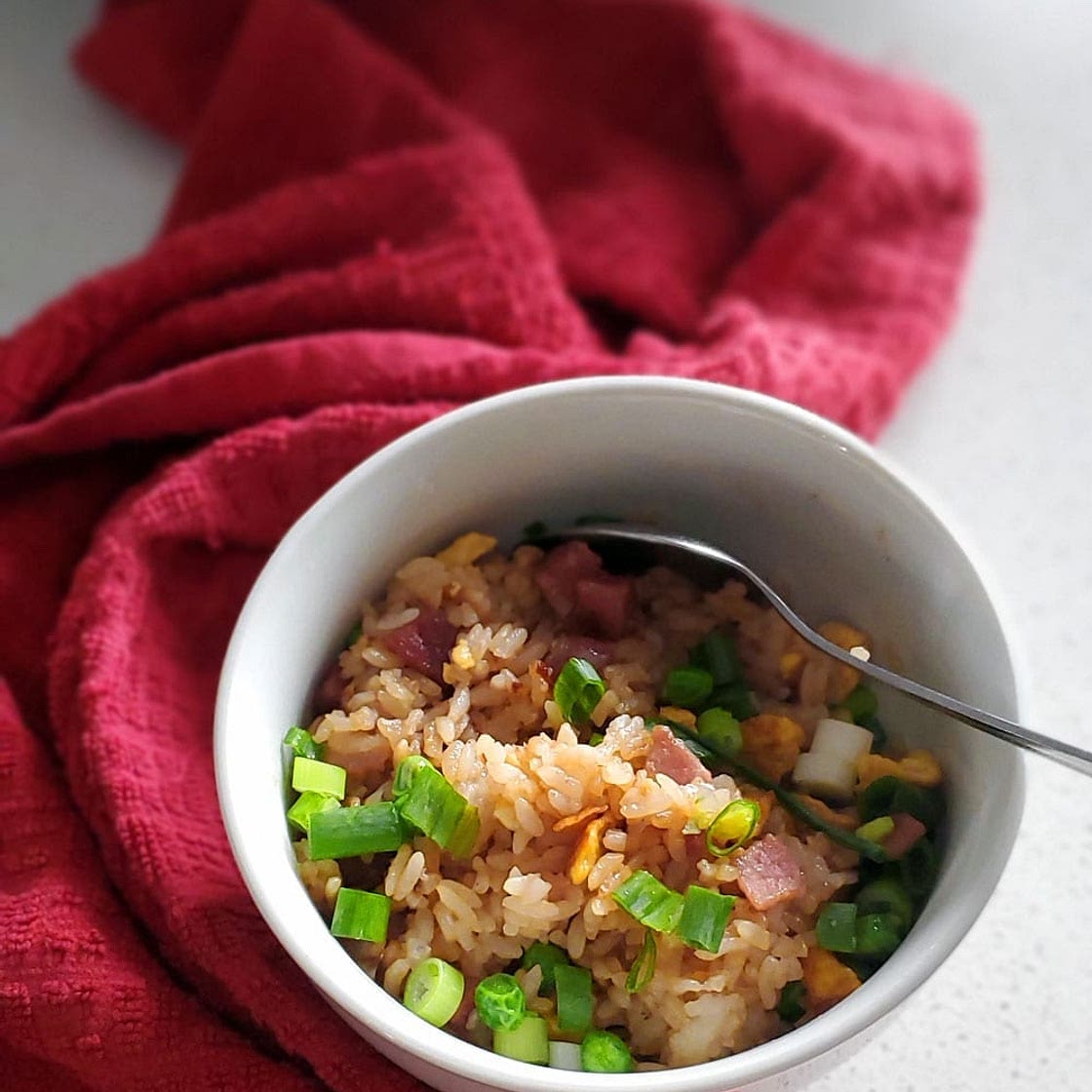 Simple Bacon and Sausage Fried Rice