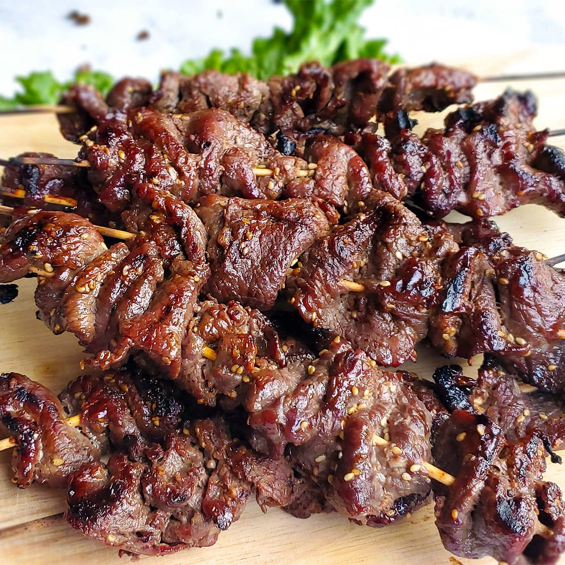Teriyaki Sesame Beef Skewers