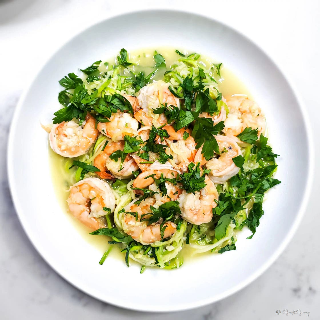 Garlic Butter Shrimp with Zucchini Noodles