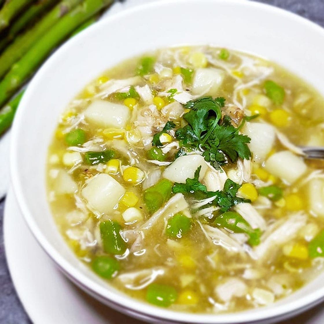 Chicken Asparagus Soup (creamless)