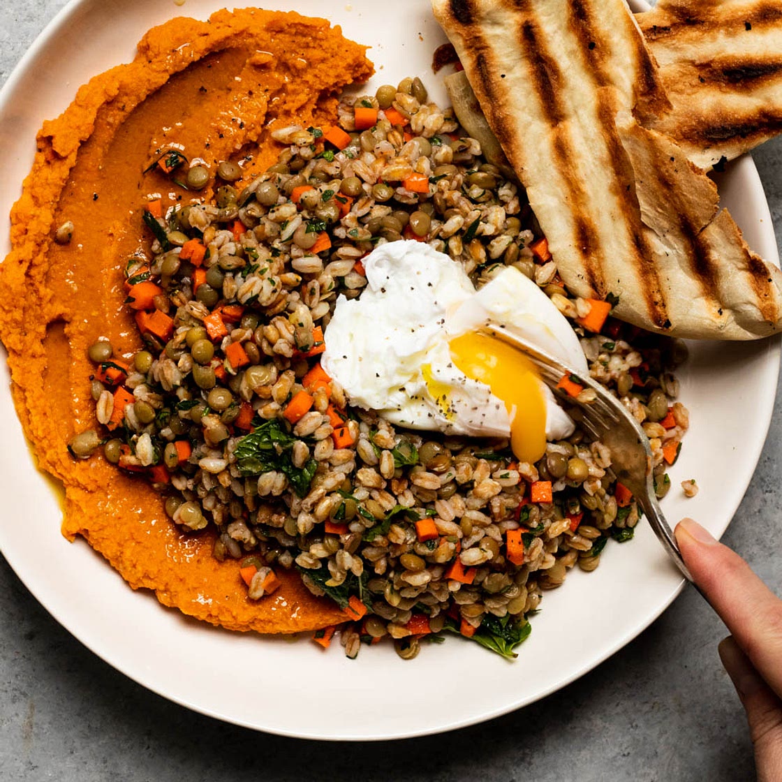 Grain Bowl with Carrot Hummus — Amanda Frederickson