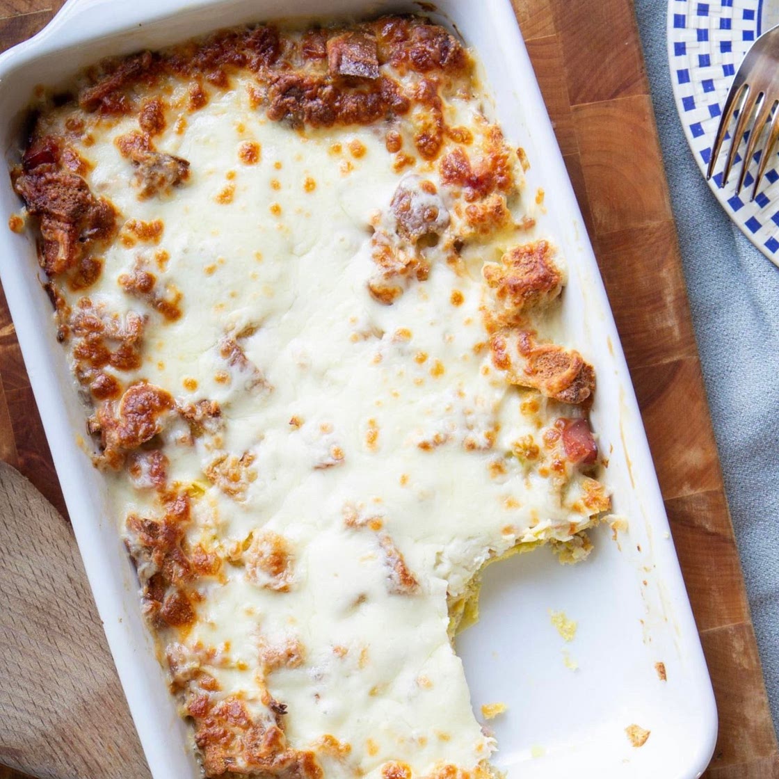 Casserole déjeuner au jambon et au poireau