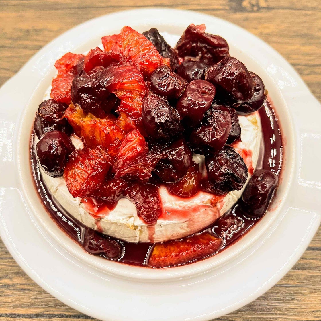Orange Cherry Baked Brie