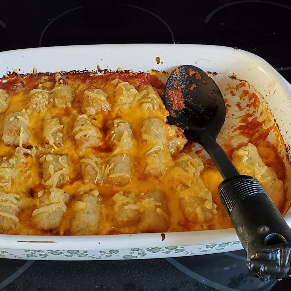 Turkey sloppy joe tater tot casserole