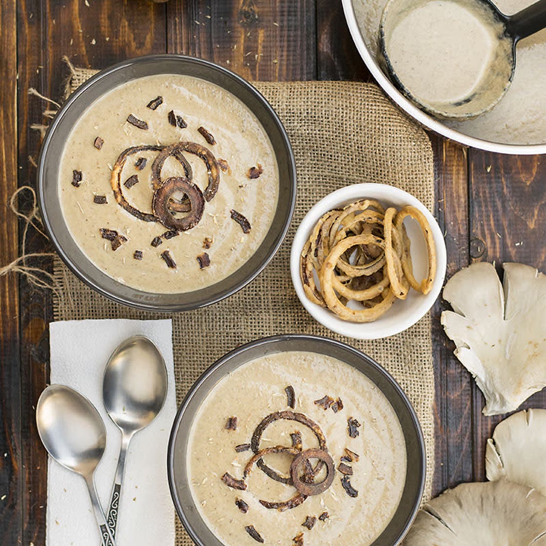 Italian Mushroom Soup with Black Garlic Porcini