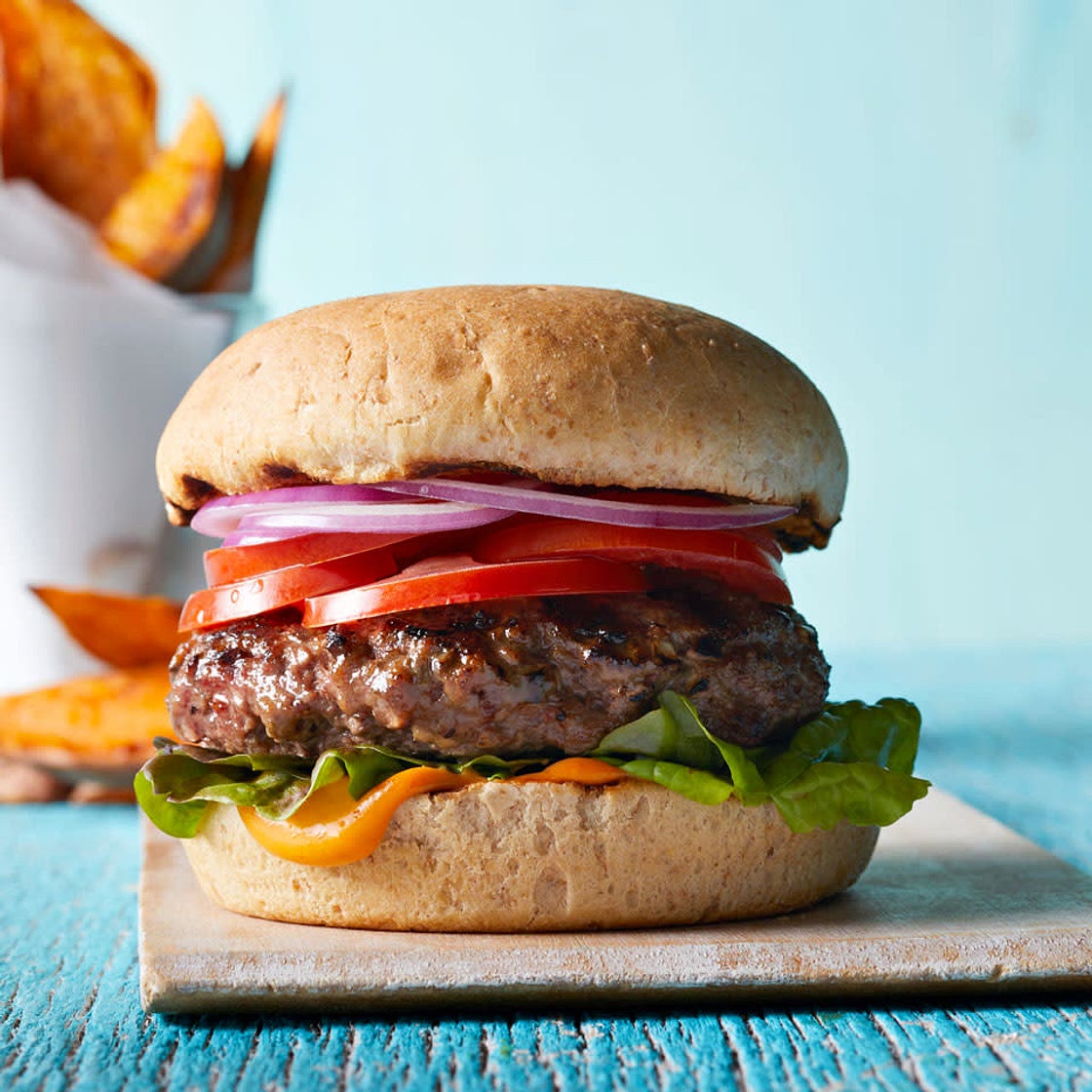 Homemade burgers and kumura chips  