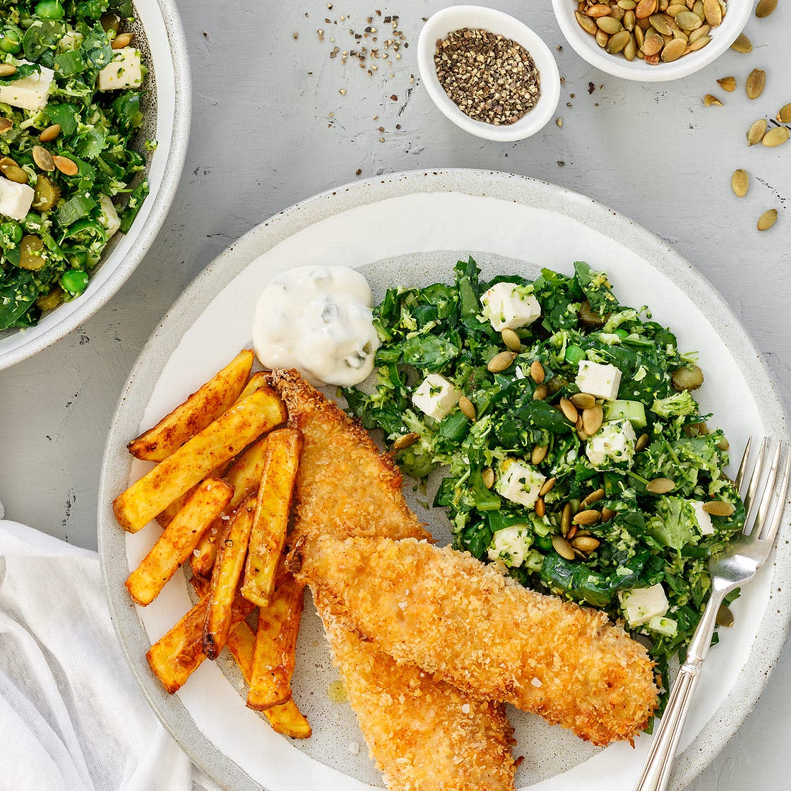 Homemade fish and chips 